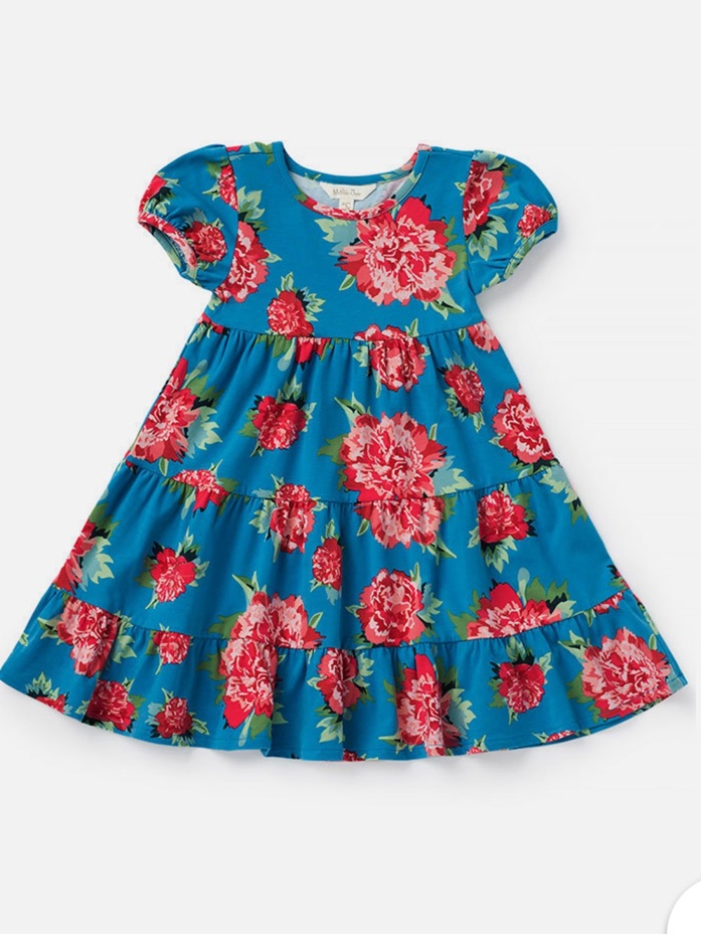 Matilda Jane Teal Dress with Pink Floral Print